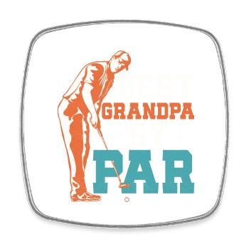 Best Grandpa By Par Golfing Golf - Viereckiger Kühlschrankmagnet - Weiß - Vorne