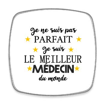 Je suis le meilleur médecin du monde - Magnet carré - blanc - Devant