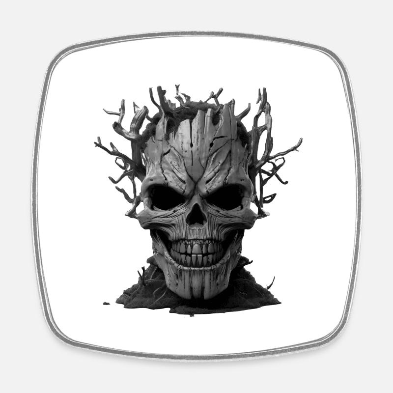 Head - Square fridge magnet - white