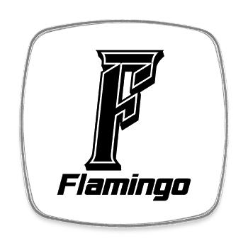 FLAMINGO - Viereckiger Kühlschrankmagnet - Weiß - Vorne