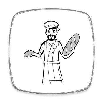 The baker - Square fridge magnet - white - Front