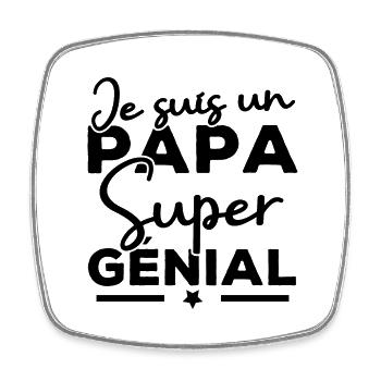Je suis un papa super génial - Magnet carré - blanc - Devant