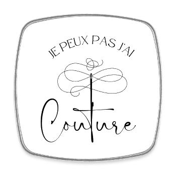 Je peux pas j'ai couture - Magnet carré - blanc - Devant