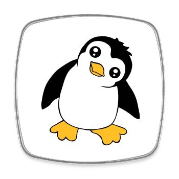 Penguin Baby Cute Little Funny Child Bird Love - Square fridge magnet - white - Front