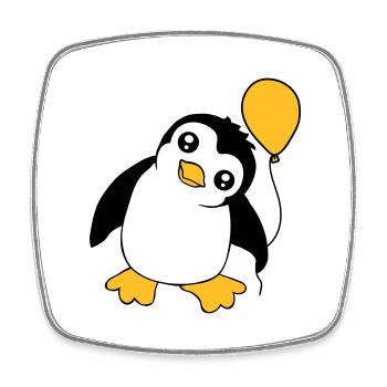 Pingouin ballon mignon, motif enfant mignon - Magnet carré - blanc - Devant
