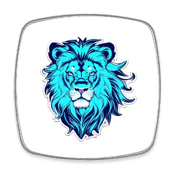 Spirit of a lion - Square fridge magnet - white - Front