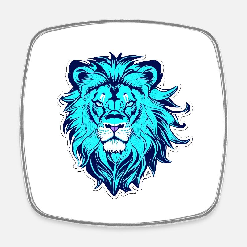 d’un lion - Magnet carré - blanc