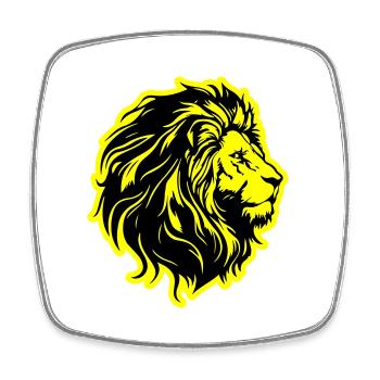 Lion Head Lion Silhouette - Square fridge magnet - white - Front