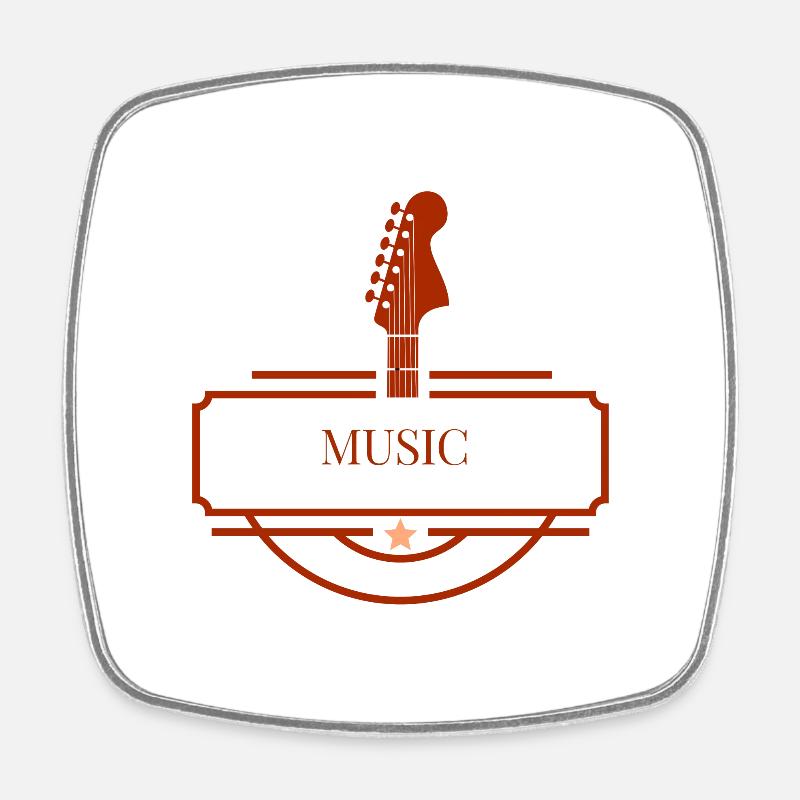 Guitar music - Square fridge magnet - white