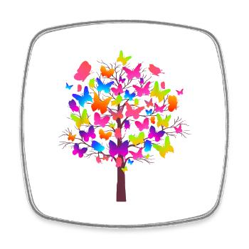 Mignon Nature Papillon Amour Papillons - Magnet carré - blanc - Devant