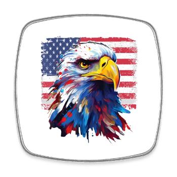 American Patriotic Eagle USA Flag 4th July Fathers - Viereckiger Kühlschrankmagnet - Weiß - Vorne