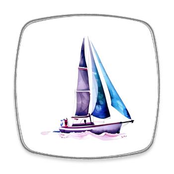 Segelsport Segler Segelboot Segelschiff Segeln - Viereckiger Kühlschrankmagnet - Weiß - Vorne