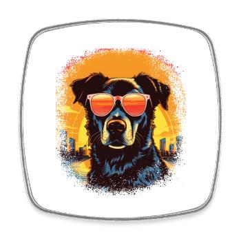 Beagle Father Golden Retriever Owner Dog Cool - Square fridge magnet - white - Front