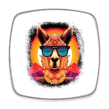 funny saying women africa camelidae no probllama - Square fridge magnet - white - Front