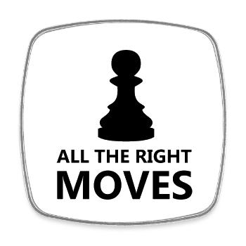 Boardgame Chess Backgammon Game Night - Square fridge magnet - white - Front
