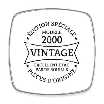 Vintage 23e anniversaire Né en 2000 Vintage 23 ans - Magnet carré - blanc - Devant