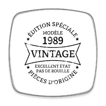 Vintage 34e anniversaire Né en 1989 Vintage 34 ans - Magnet carré - blanc - Devant