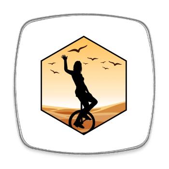 unicycle unicycle artist unicycle unicycle queen - Square fridge magnet - white - Front