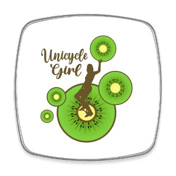 unicycle unicycle artist unicycle unicycle-girl - Square fridge magnet - white - Front