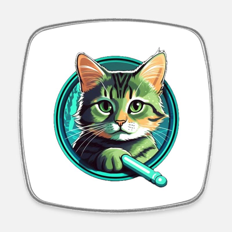 MagicCat - Square fridge magnet - white
