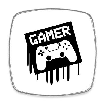 gamer - Viereckiger Kühlschrankmagnet - Weiß - Vorne