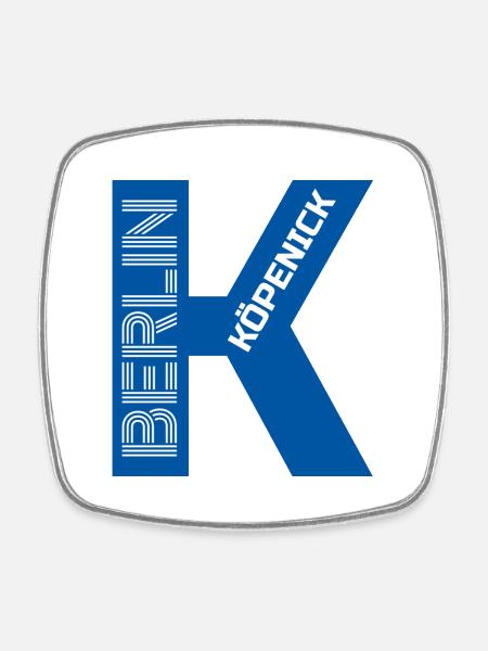 K wie Köpenick blau - Viereckiger Kühlschrankmagnet - Weiß