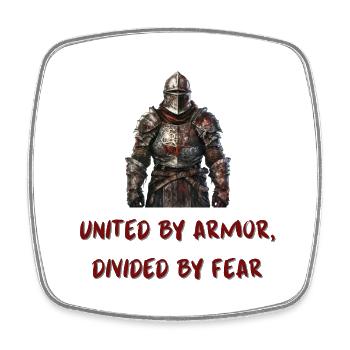United by Armor, Divided by Fear - Viereckiger Kühlschrankmagnet - Weiß - Vorne