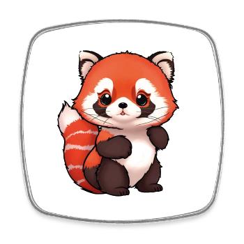 Totally cute red panda - Square fridge magnet - white - Front