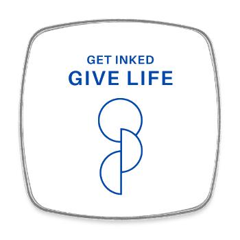 Organ Donation - Get Inked Give Life - Square fridge magnet - white - Front