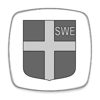 eng tactical shield - Square fridge magnet - white - Front