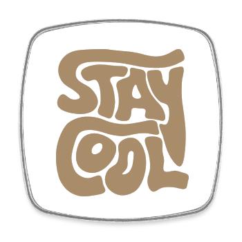 Stay Cool - Viereckiger Kühlschrankmagnet - Weiß - Vorne