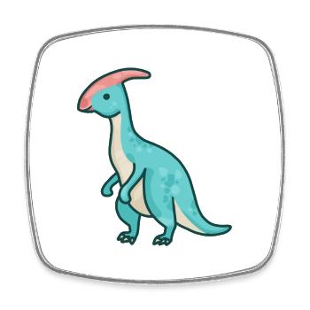 hugadino Parasaurolophus dino, cute dinosaur - Square fridge magnet - white - Front
