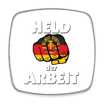 Held der Arbeit Ostalgie DDR - Viereckiger Kühlschrankmagnet - Weiß - Vorne