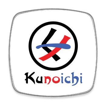 Female Ninja Kunoichi くノ一 - Square fridge magnet - white - Front