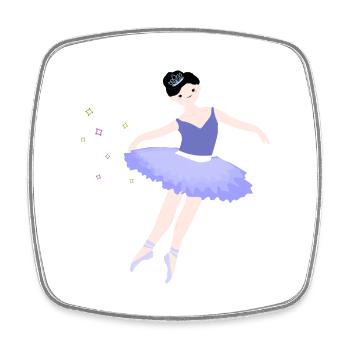 Ballerina Mädchen 4 - Viereckiger Kühlschrankmagnet - Weiß - Vorne