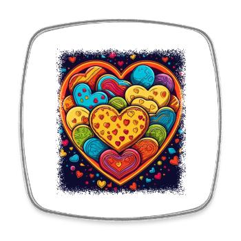 peace sign bird funny love jokes heart bday - Square fridge magnet - white - Front