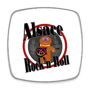 Elsässer Rock'n'Roll - Viereckiger Kühlschrankmagnet - Weiß - Vorne