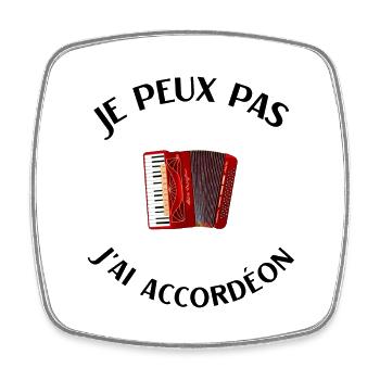 Accordéon humour accordéoniste homme femme - Magnet carré - blanc - Devant