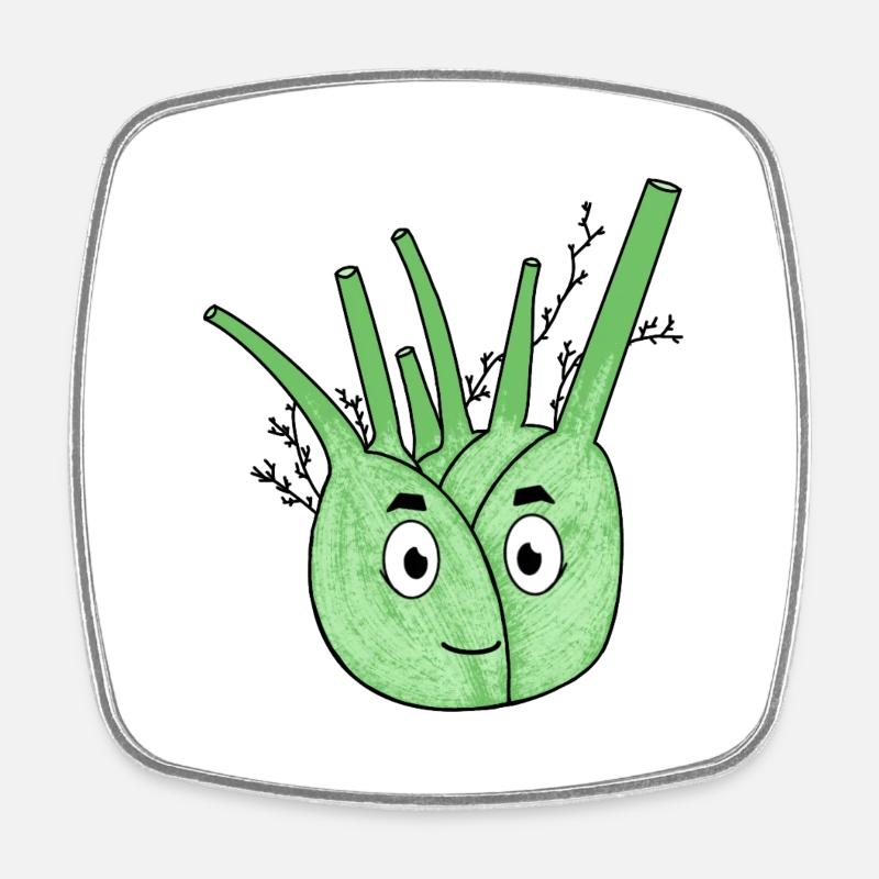 Fennel - Square fridge magnet - white