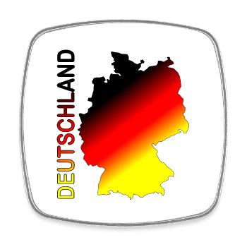Deutschland Karte Schrift - Viereckiger Kühlschrankmagnet - Weiß - Vorne