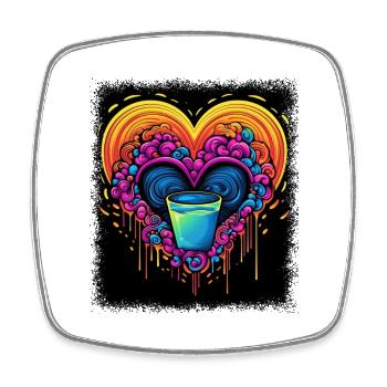 Love Jokes Funny Sayings Statement 60s Gift Hippie - Square fridge magnet - white - Front