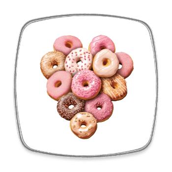 I love ... Donuts - Square fridge magnet - white - Front