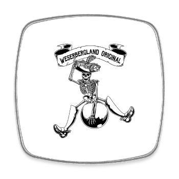 Weserberg Original Baron Münchhausen Kanonenkugel - Viereckiger Kühlschrankmagnet - Weiß - Vorne