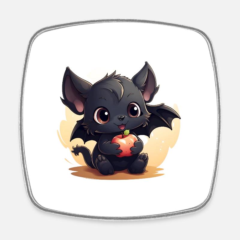 Cute Fruit Bat - Square fridge magnet - white