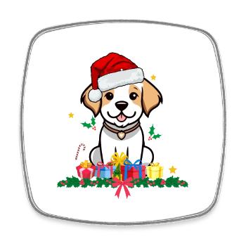 Hund Weihnachten. Weihnachtsgeschenk - Viereckiger Kühlschrankmagnet - Weiß - Vorne