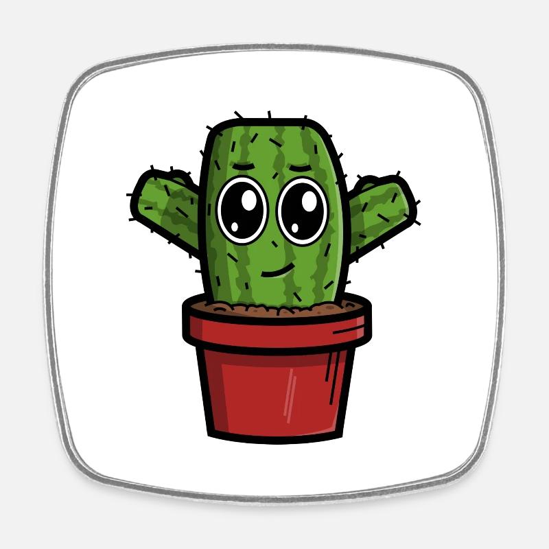 Bébé Cactus - Magnet carré - blanc