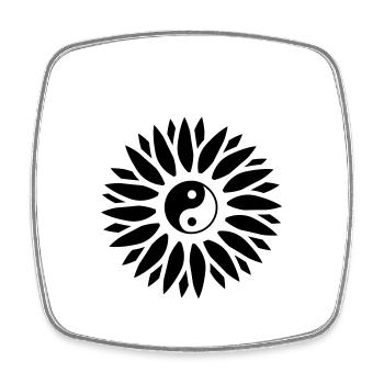 Signe de fleur de Qigong - Magnet carré - blanc - Devant