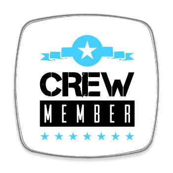 Crew Member - Square fridge magnet - white - Front