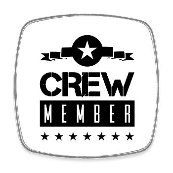 Crew Member - Square fridge magnet - white - Front