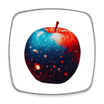 Galaxy dans une puissance à base de plante de pomme - Magnet carré - blanc - Devant